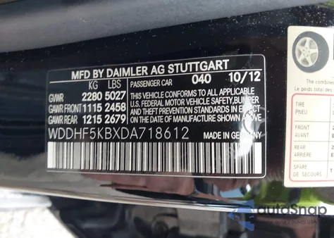 2013 Mercedes-Benz E 350 из США, поврежденный, VIN WDDHF5KBXDA718612